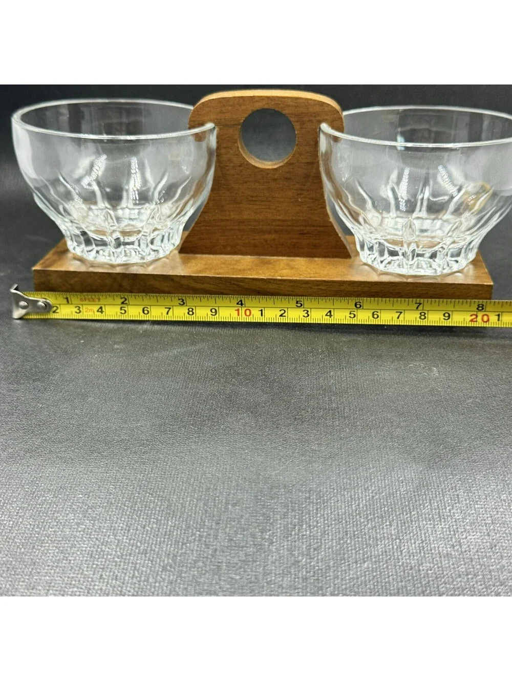 Vintage Bourbon Whiskey Glasses w Wood Carrying Case 6oz Barware Mancave Tiki